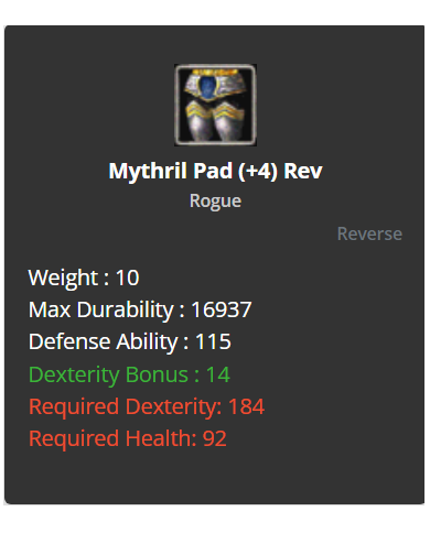 +4 Reb Mythrill Pad's