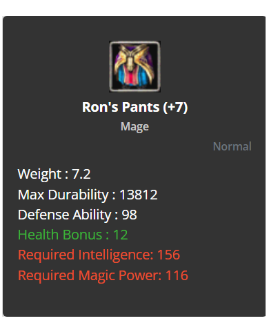 +7 Ron Set ( Mage )