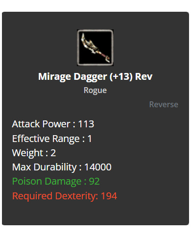 +13 Reb Mirage Dagger
