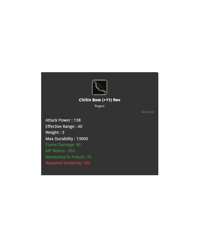 +11 rev chitin bow 