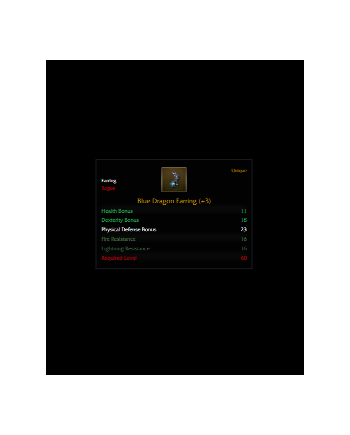 +3 Blue Dragon Earring