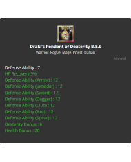 Draki Pendant of Dexterty B.S.S