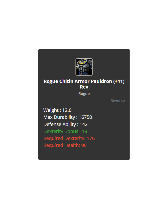 reb11 chd + rogue chitin set