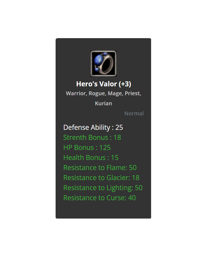 +3 Hero,s Valor