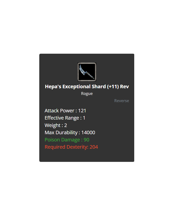 +11 Hepa's Expceptional Shard