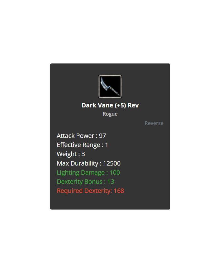 +5 Rev Dark Vane