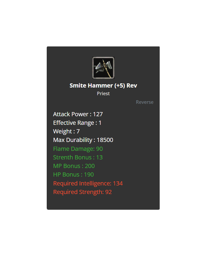 +8 Smite Hammer