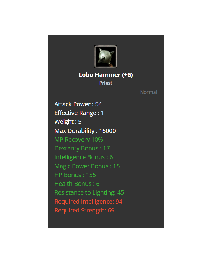 +6 Lobo Hammer
