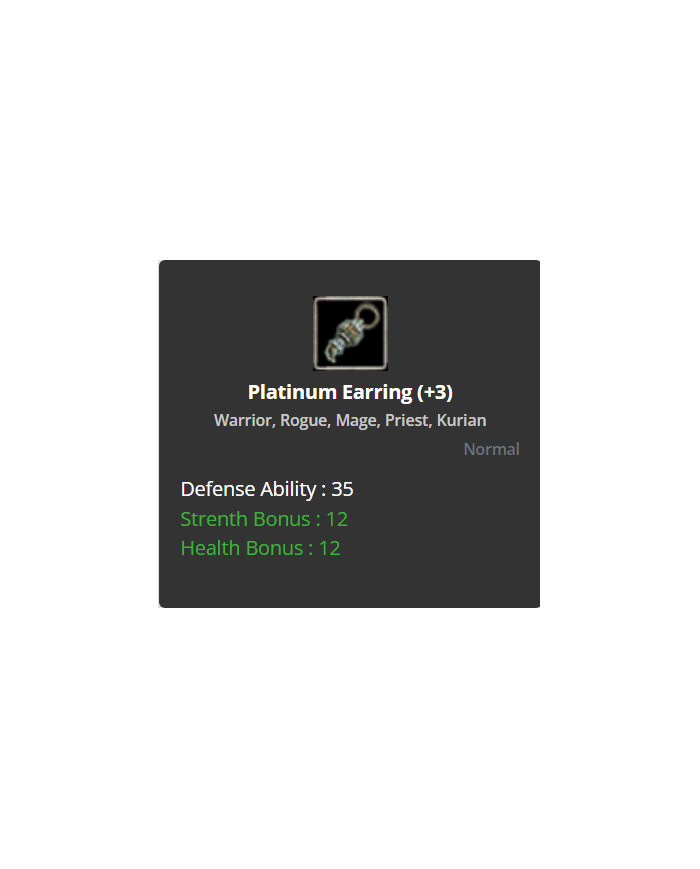 +3 Platinium Earring