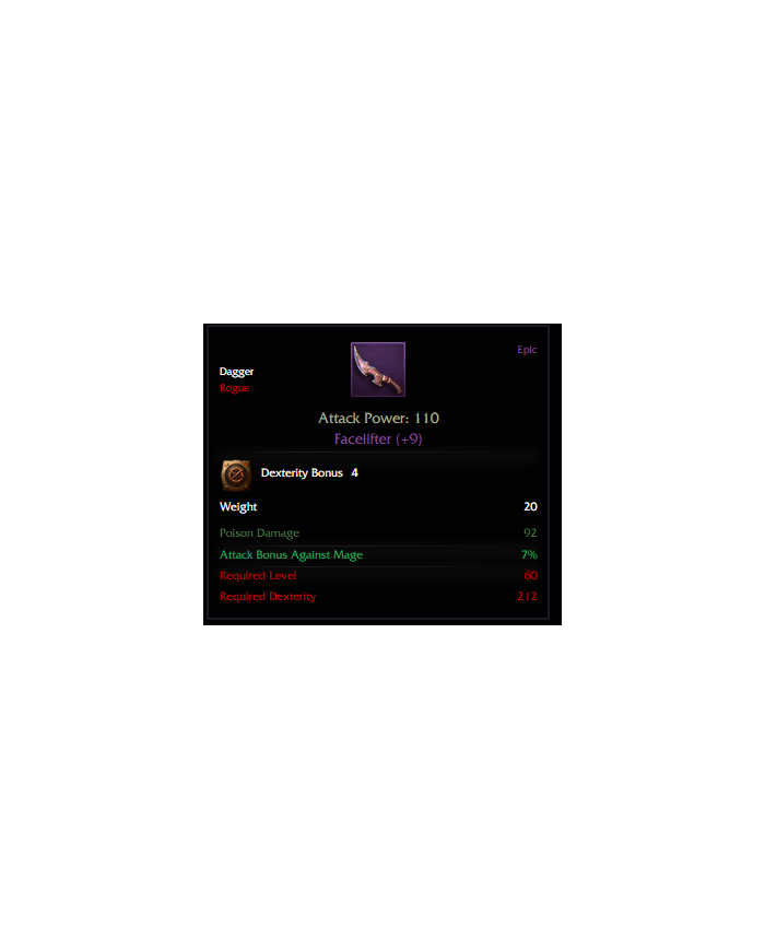 Facelifter +9 , 4 DEX