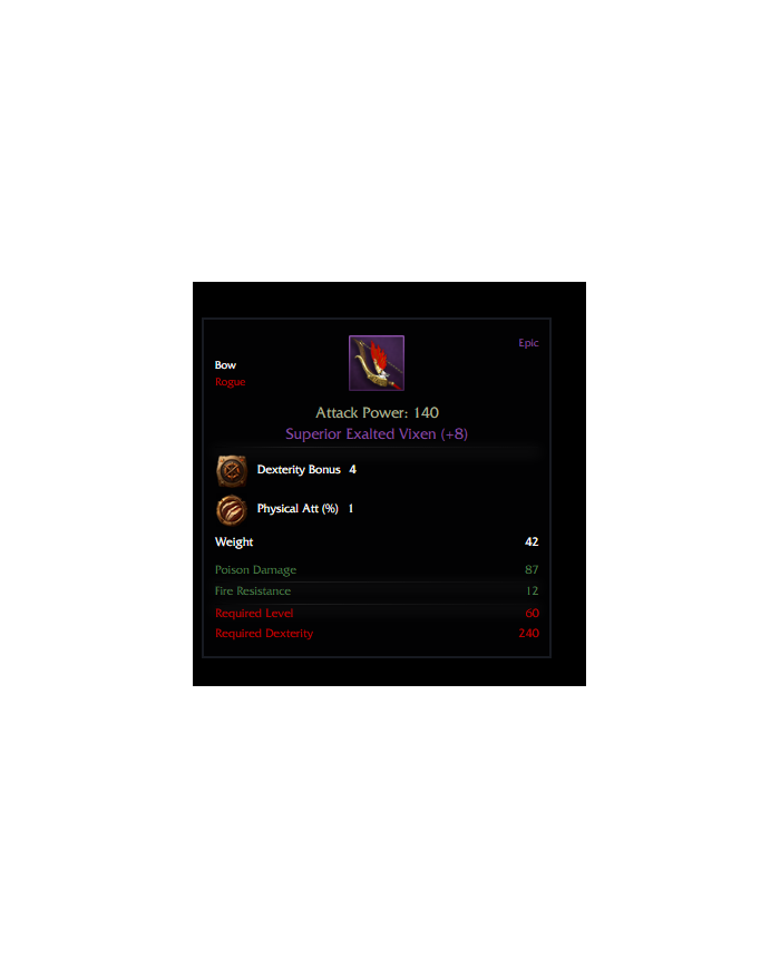 Superior Exalted Vixen +8