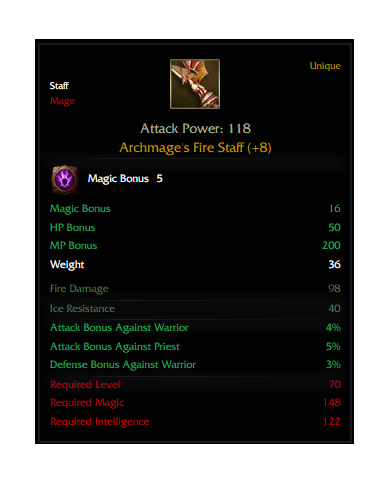 Archmage's Fire Staff +8